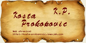 Kosta Prokopović vizit kartica